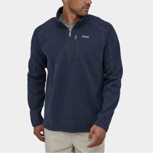Men’s Patagonia Better Sweater Rib-Knit Quarter Zip Navy Blue Sweater